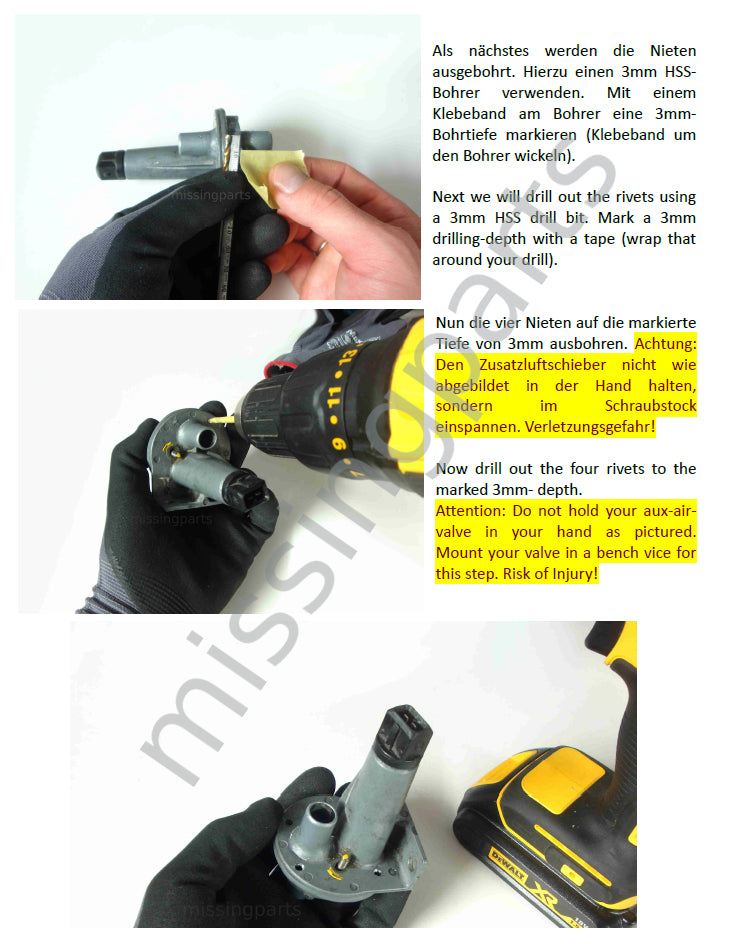Reparatur Set für Bosch Zusatzluftschieber (Version 2) / Repair Set fo –  missingparts